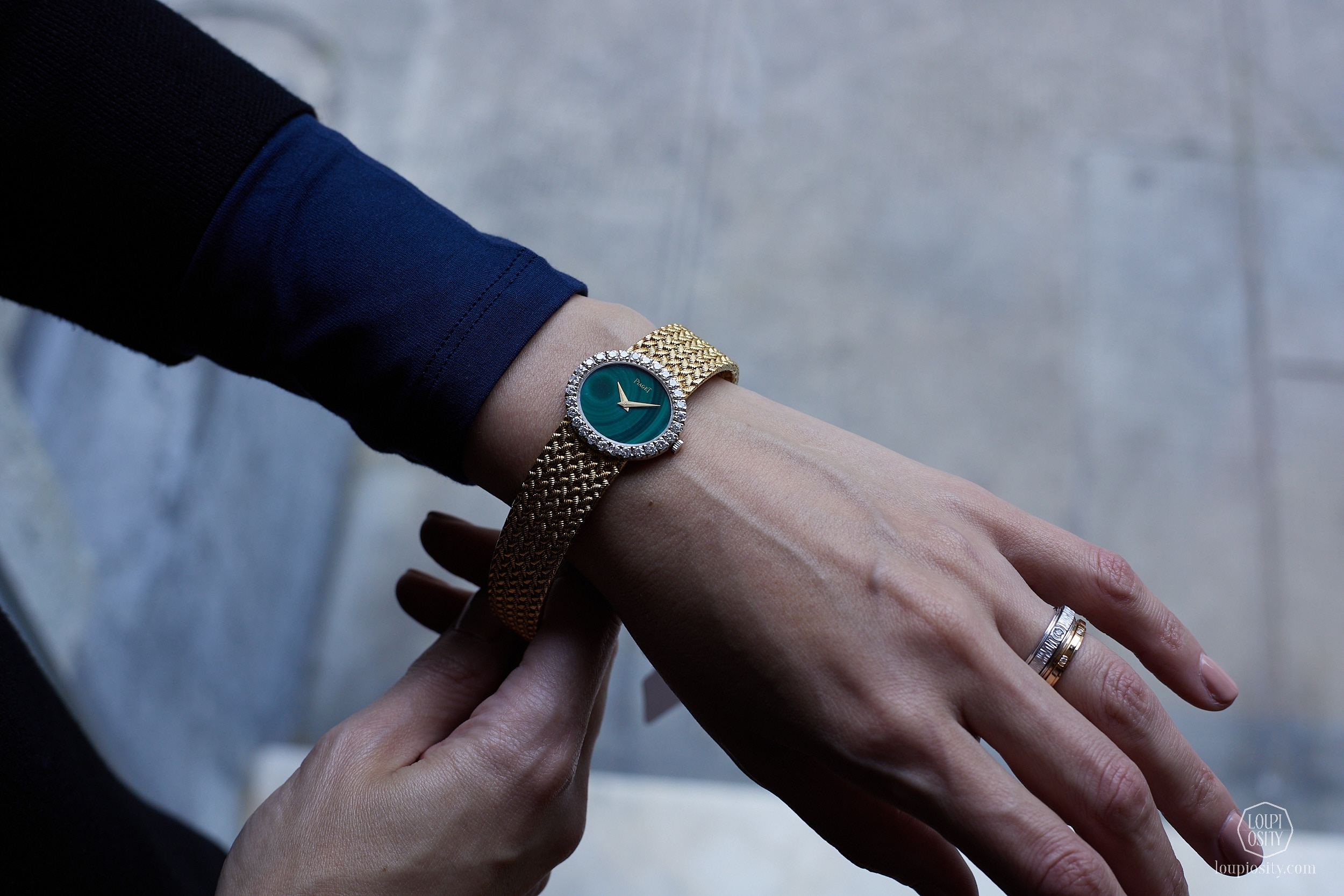 Lot 431 Piaget watch with malachite dial