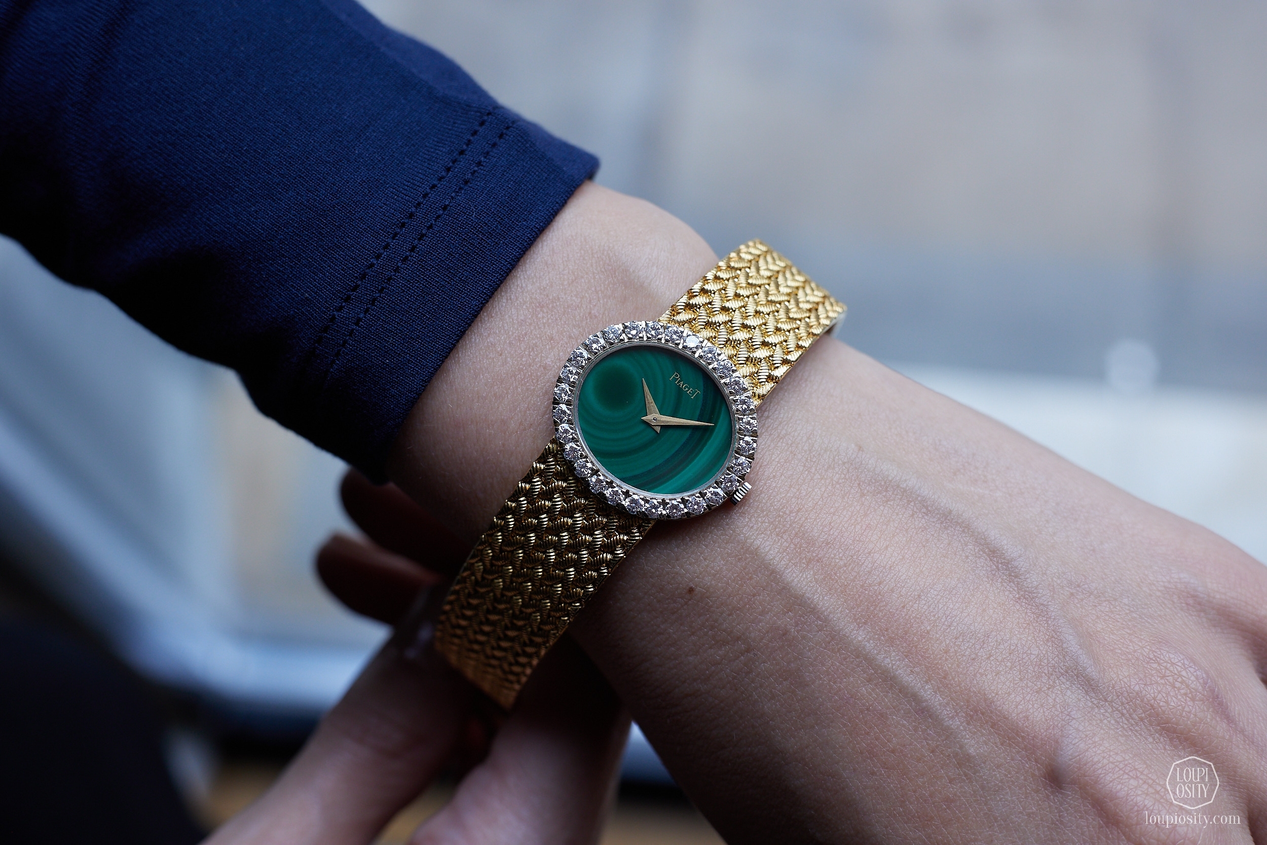 Lot 431 Piaget watch with malachite dial