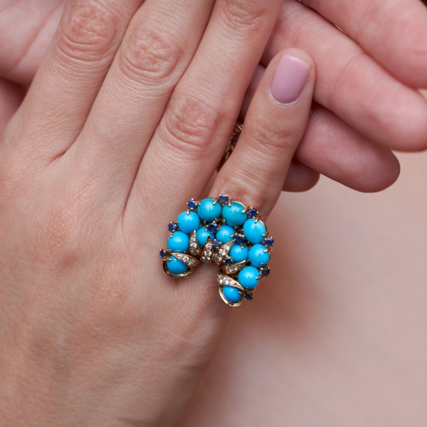 Lot 752 Turquoise ring by Sterlé