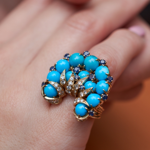 Lot 752 Turquoise ring by Sterlé