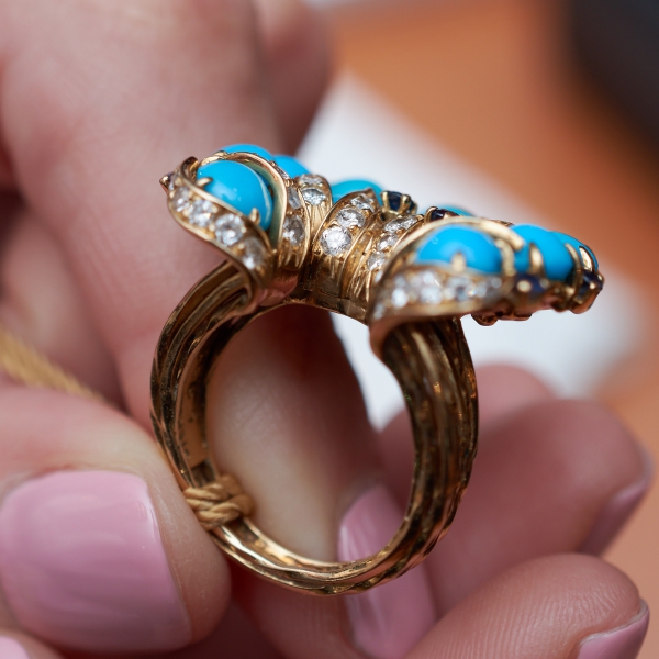 Lot 752 Turquoise ring by Sterlé