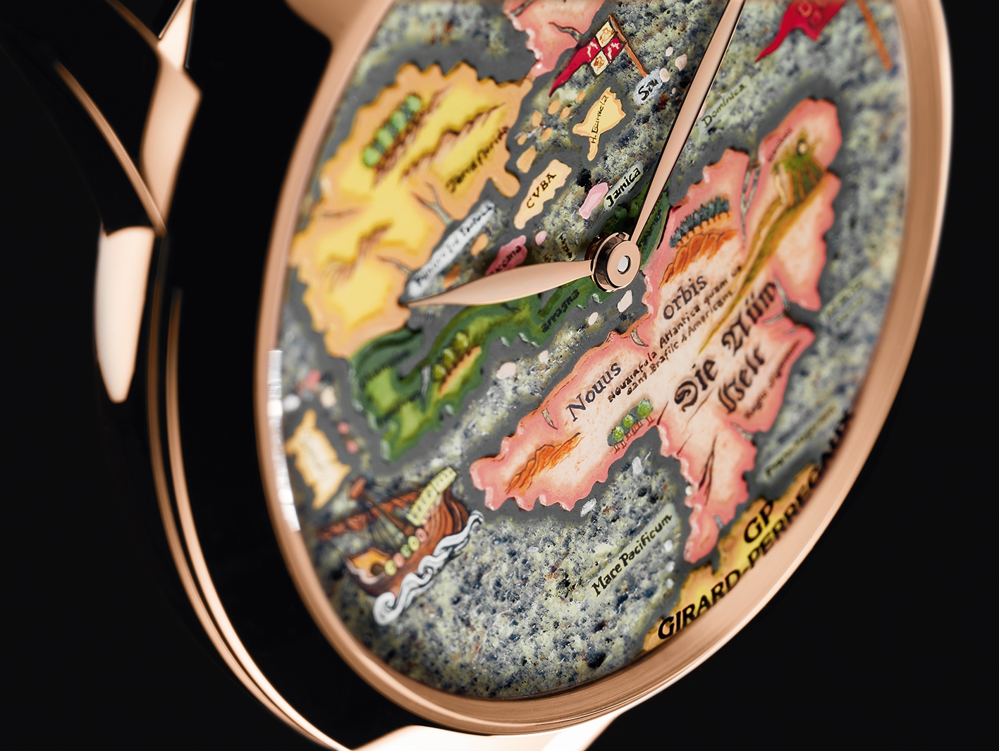 The dial of the New World timepiece