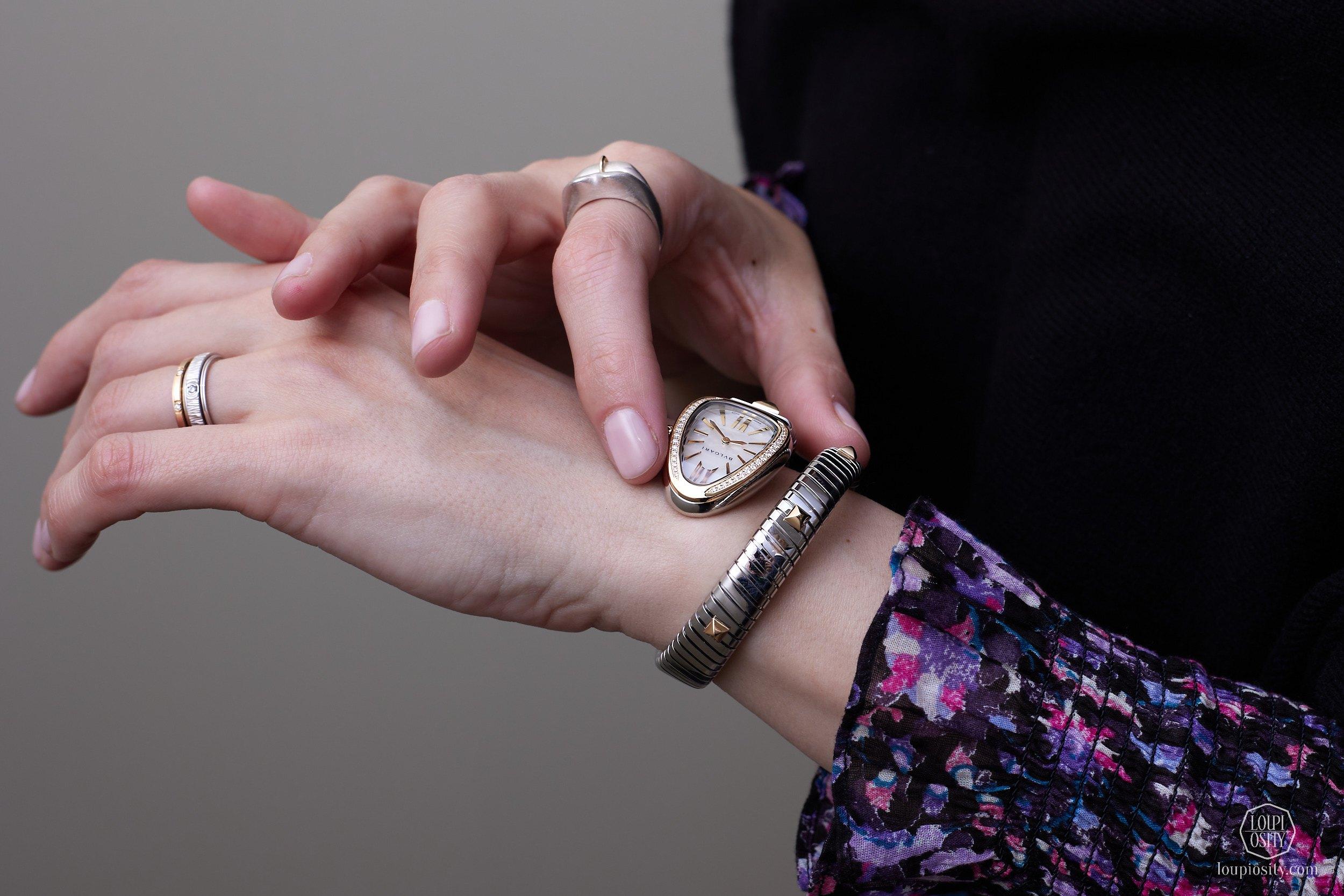 Bvlgari Serpenti Tubogas Studs Capsule mother-of-pearl at the Watches and Wonders 2026