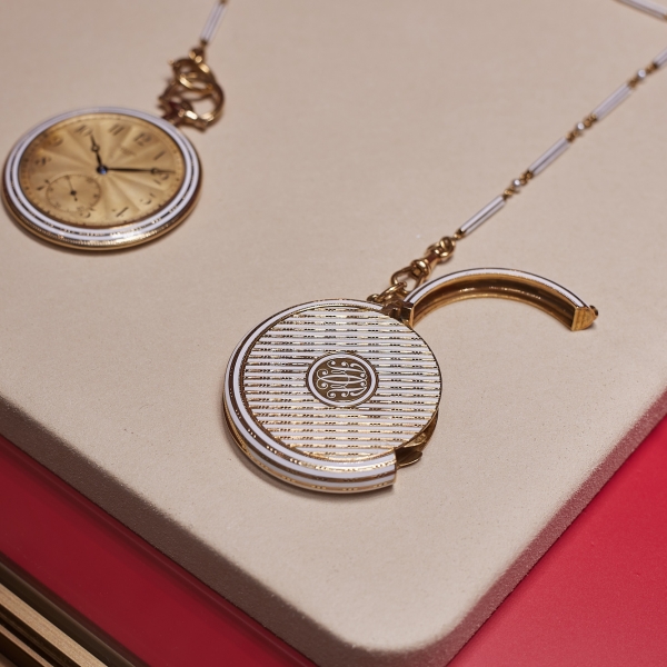 Cartier pocket watch with chain and match, cca 1910