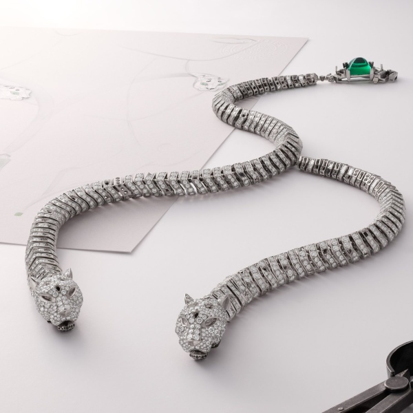 PANTHÈRES versagiles necklace - white gold, emerald, onyx, diamonds