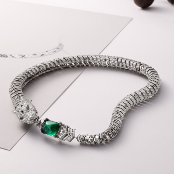 PANTHÈRES versagiles necklace - white gold, emerald, onyx, diamonds