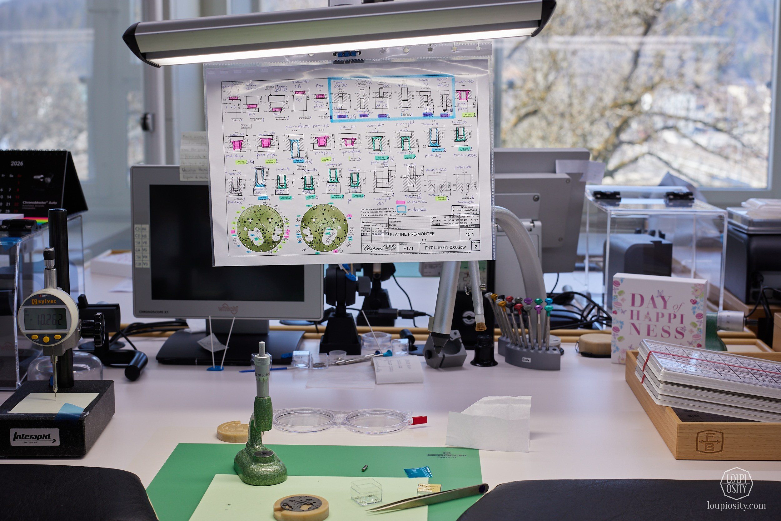 Ferdinand Berthoud main plate mounting workstation with guide