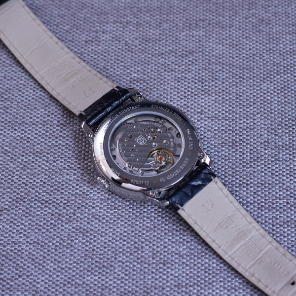 FC-435, a a specially customized La Joux-Perret movement in the Frederique Constant Classics Moneta Handwinding revealed at the Geneva Watch Days 2026