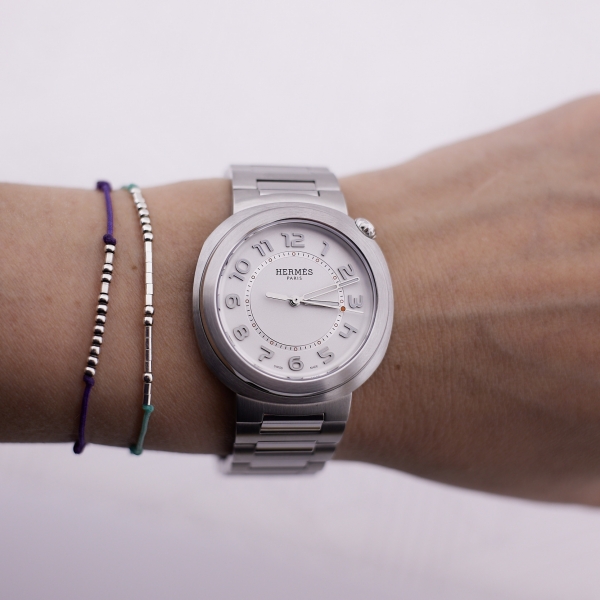 Hermes_Cut, in steel, metal bracelet