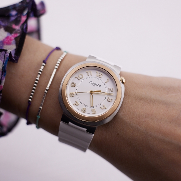 Hermes_Cut, bi-metal, rubber strap