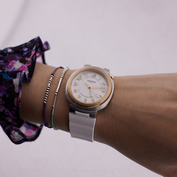 Hermes_Cut, bi-metal, rubber strap