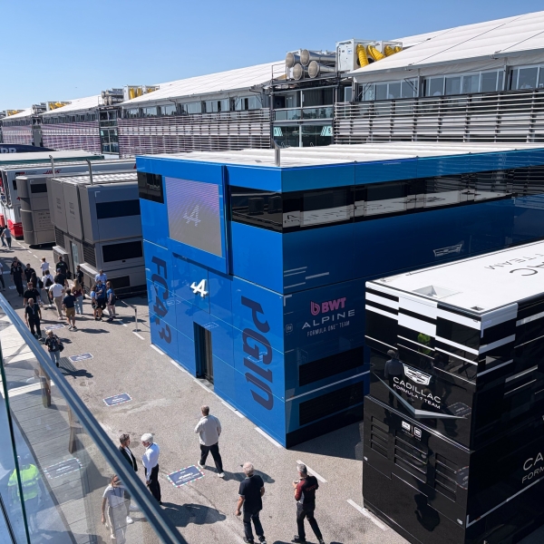 Alpine motorhome at the Italian Grand Prix 2026 in Monza
