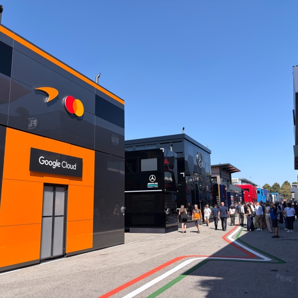 The McLaren motorhome in the paddock at the Italian Grand Prix 2026 in Monza
