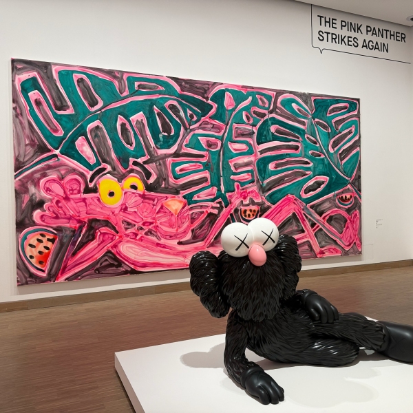 Katherine Bernhardt, Pink Panther and KAWS "Time Off (Black)"