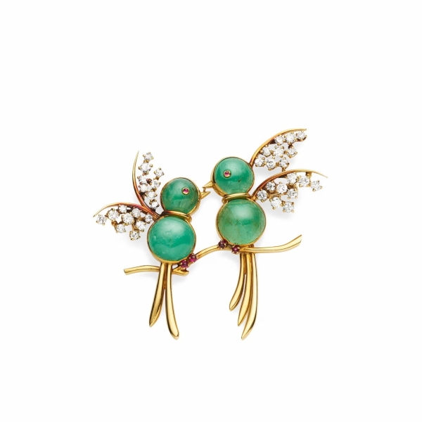 Van-Cleef-Arpels-Two-woodpecker-clip-1949_Van-Cleef-Arpels-Collection