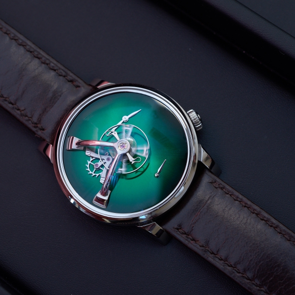 LM101 MB&F × H. Moser green fumé dial