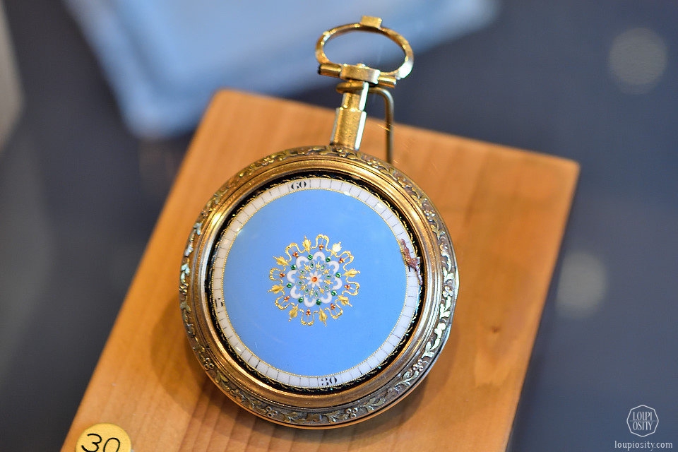 Pocket watch with light blue enamel