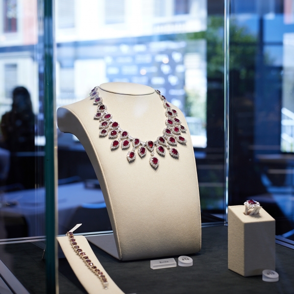 Ruby and diamond necklace