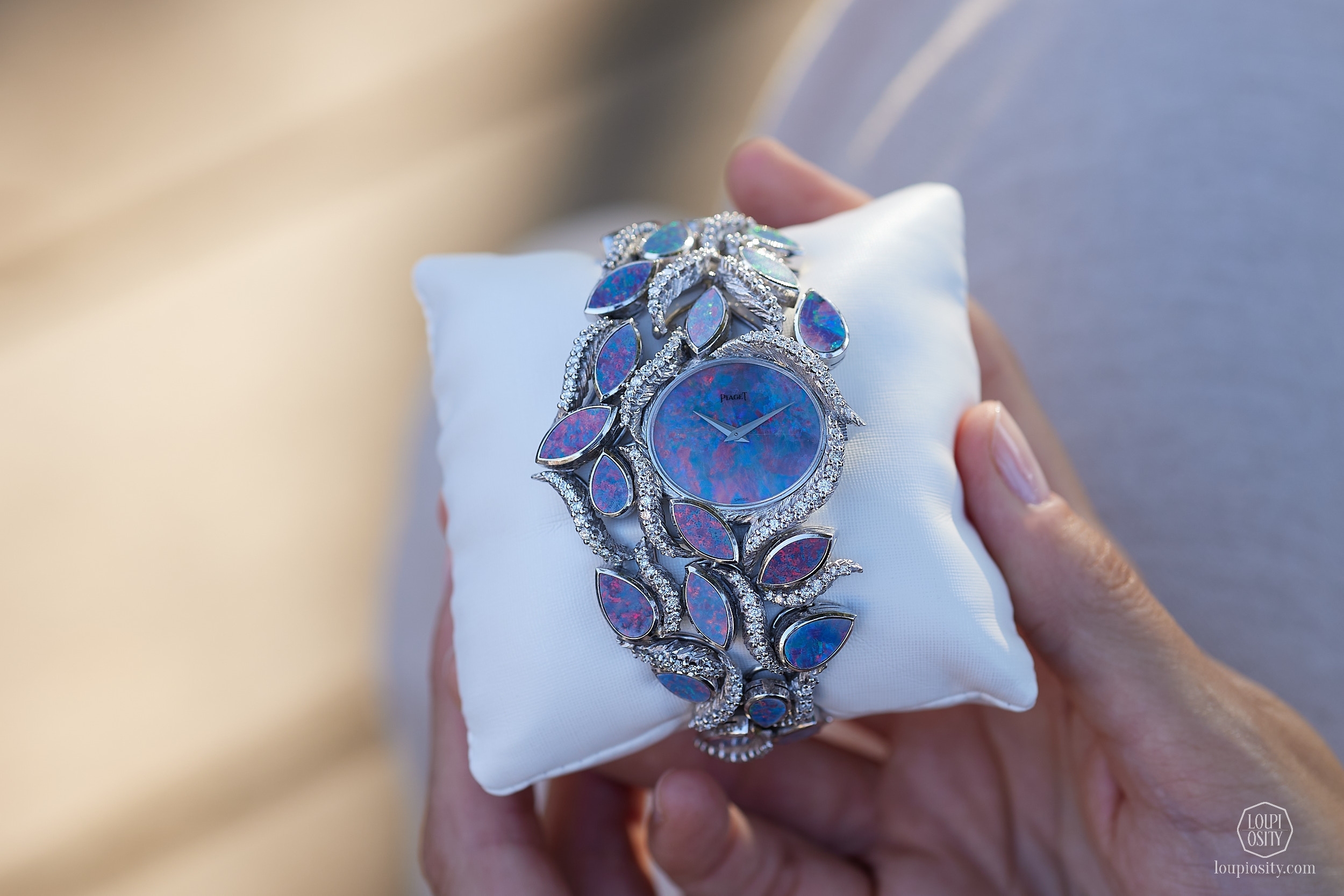 Piaget opal and diamond white gold jewellery watch