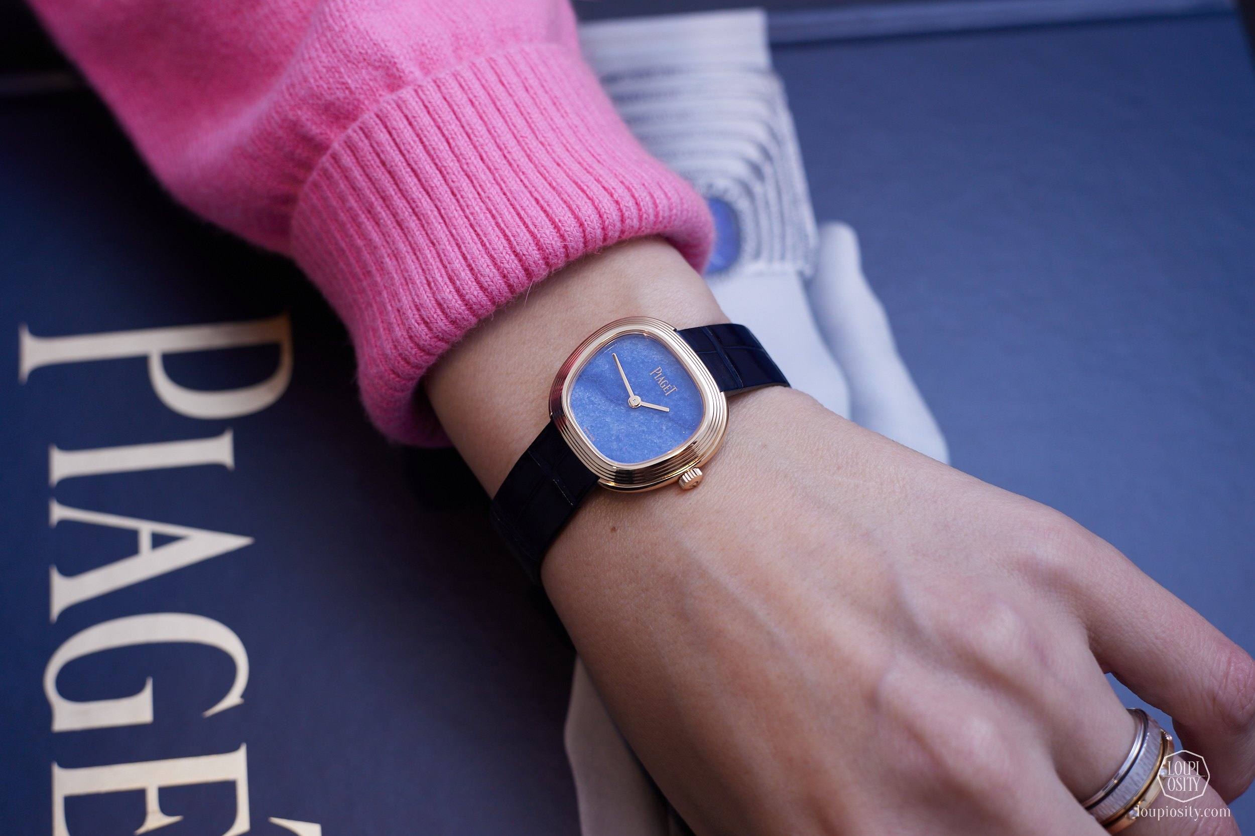 Piaget Sixtie with blue quartz dial