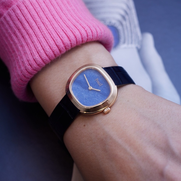 Piaget Sixtie with blue quartz dial