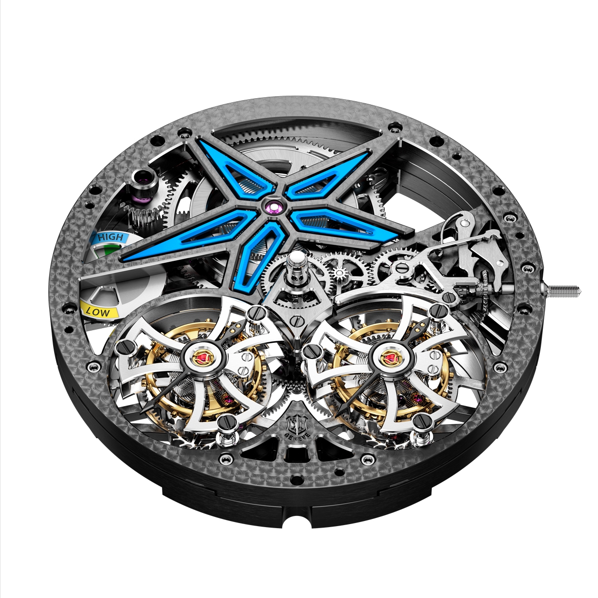 Excalibur Spider Pirelli – Double Flying Tourbillon movement