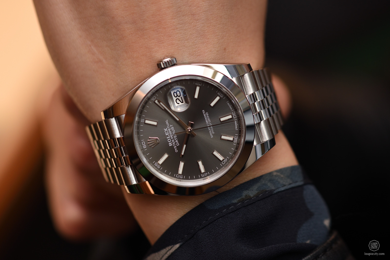 Rolex Datejust, 41mm, steel, dark-rhodium dial