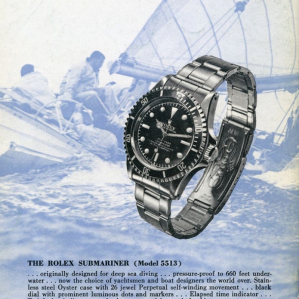 Historic Rolex Submariner advertisement from the 1960s, Photo by Rolex