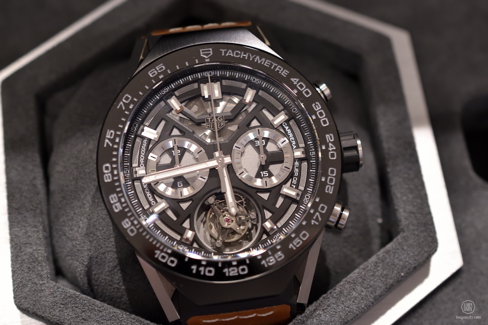 New TAG Heuer Connected Modular 45 with the manufacture chronograph Tourbillon Heuer 02-T module