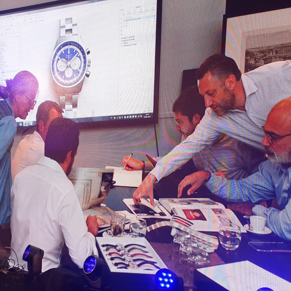 Aurel Bacs and Alexandre Ghotbi going through the archives with the Zenith team
