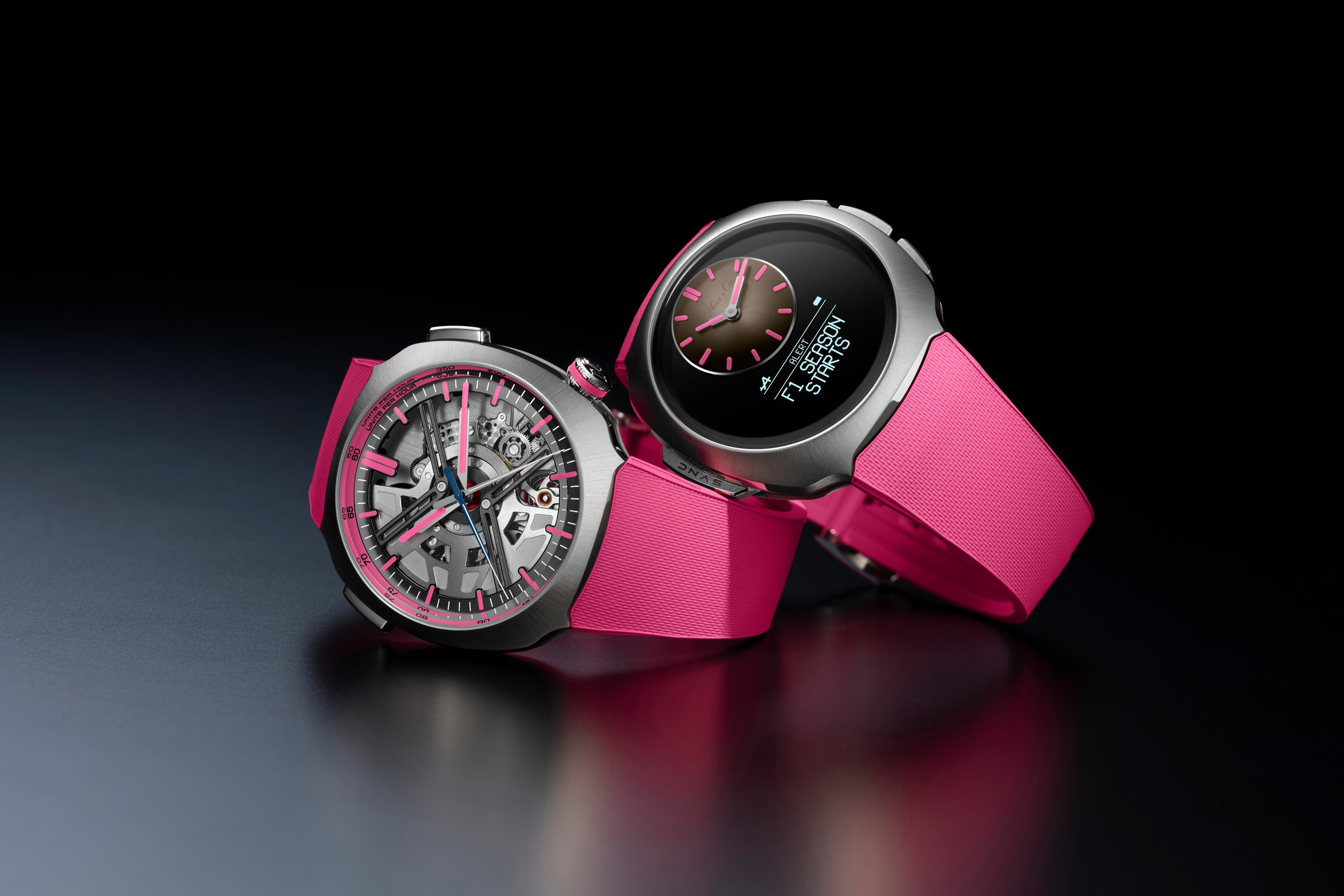 H.Moser & Cie. Streamliner Alpine Drivers & Mechanics Pink Editionsย